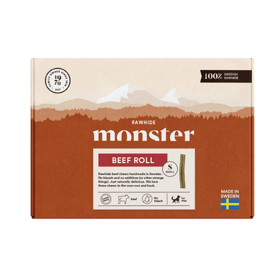 Monster Rawhide Beef Roll Box, tre storlekar - Handla på Gaston