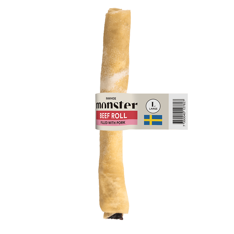 Monster Rawhide Beef Filled Pork Large - Handla på Gaston