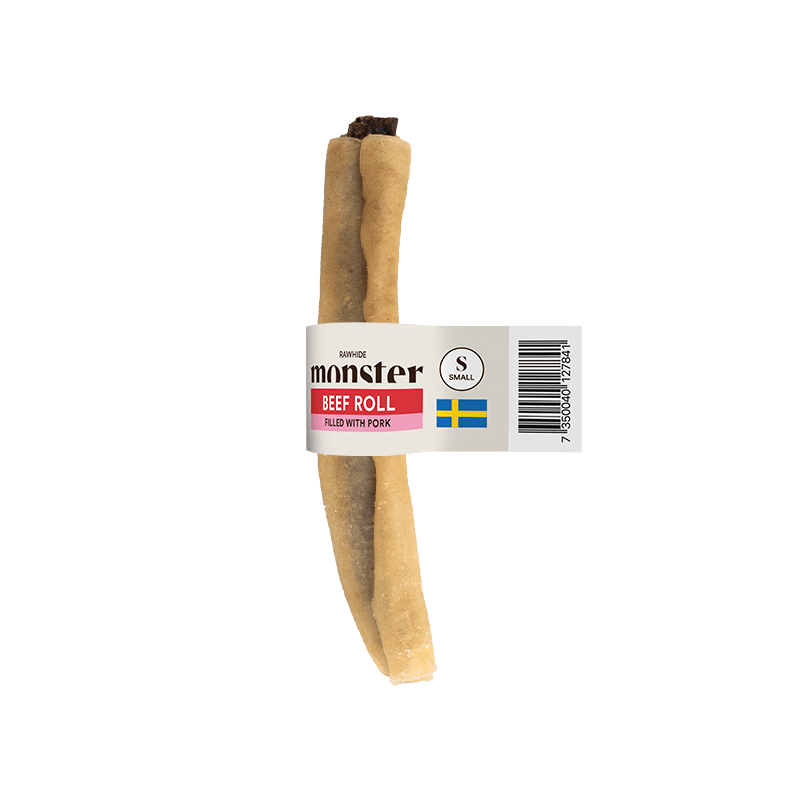 Monster Rawhide Beef Filled Pork Small - Handla på Gaston