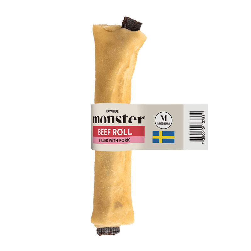 Monster Rawhide Beef Filled Pork Medium - Handla på Gaston
