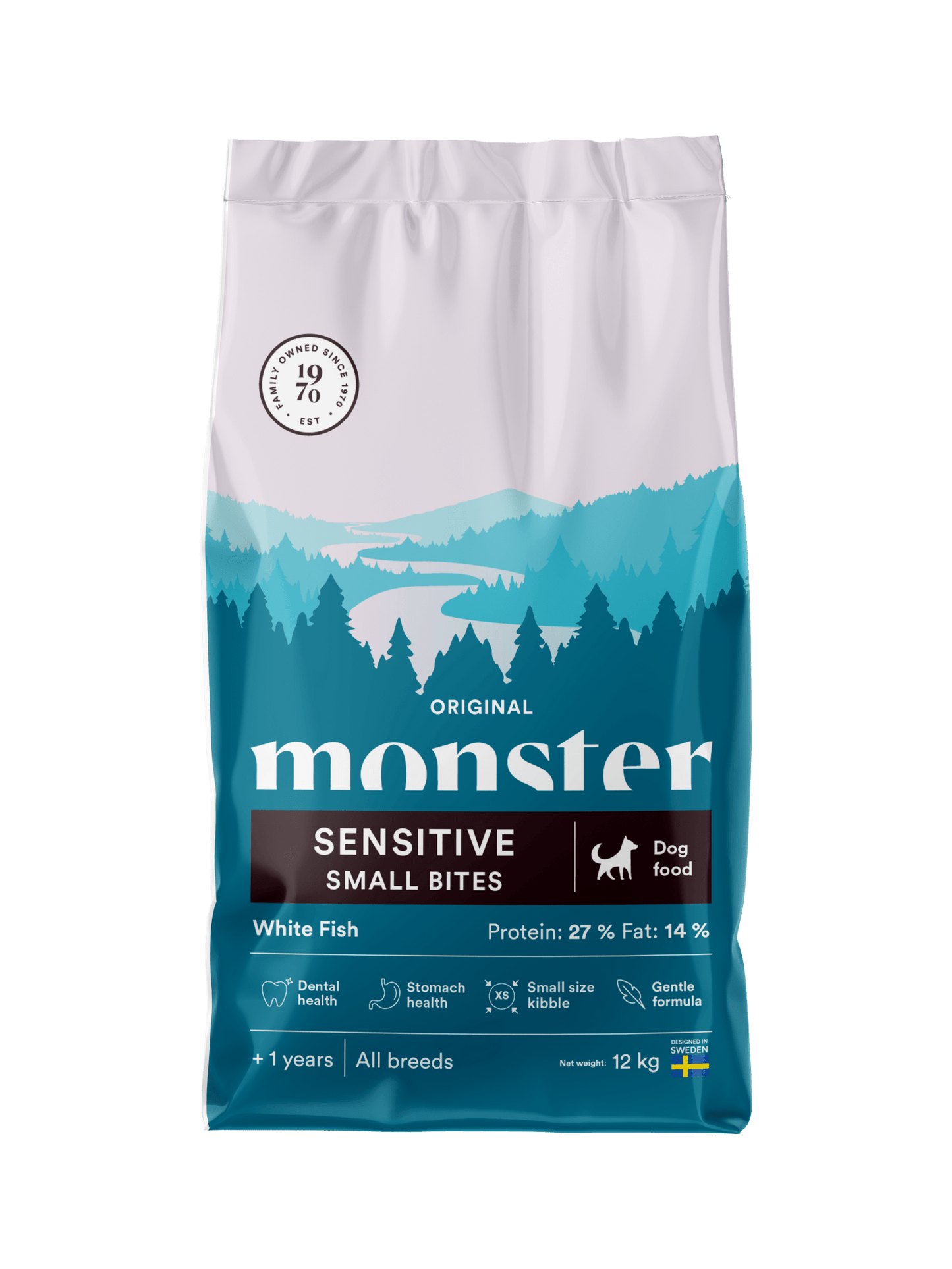 Monster Dog Original Sensitive White Fish Small bites - Handla på Gaston