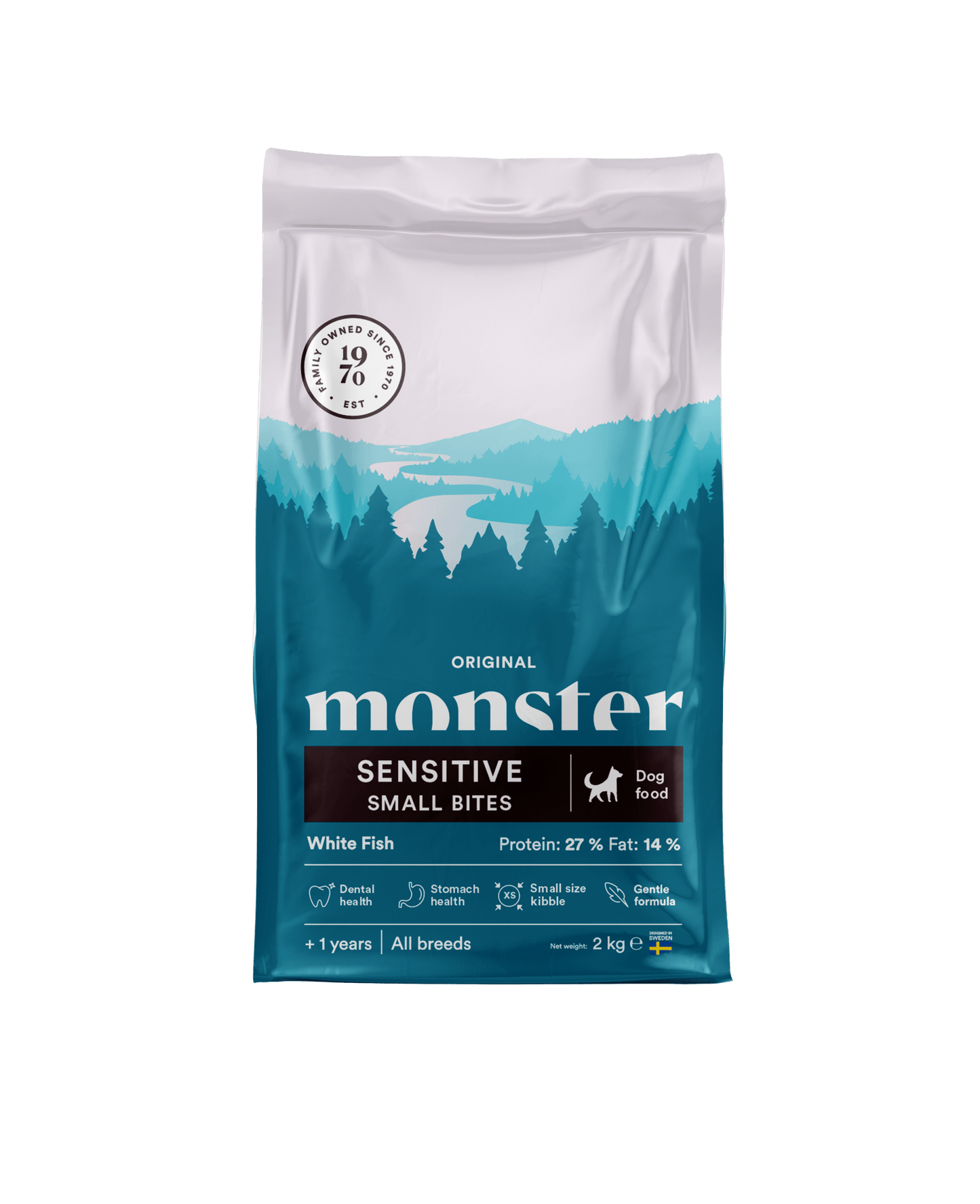 Monster Dog Original Sensitive White Fish Small bites - Handla på Gaston