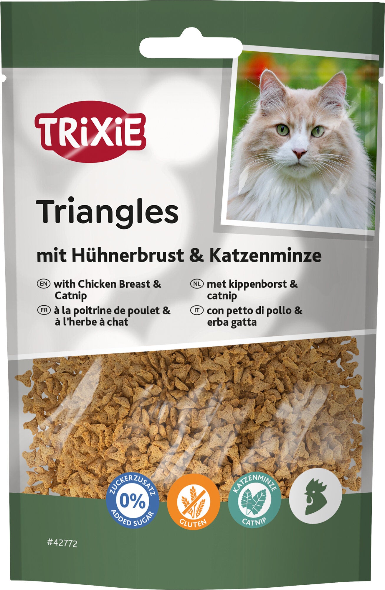TRiXiE Trianglar med kycklingbröst & kattmynta, 50 g