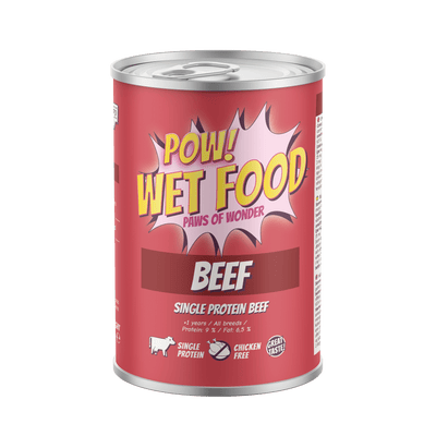 POW! Dog Adult Beef Can - Handla på Gaston