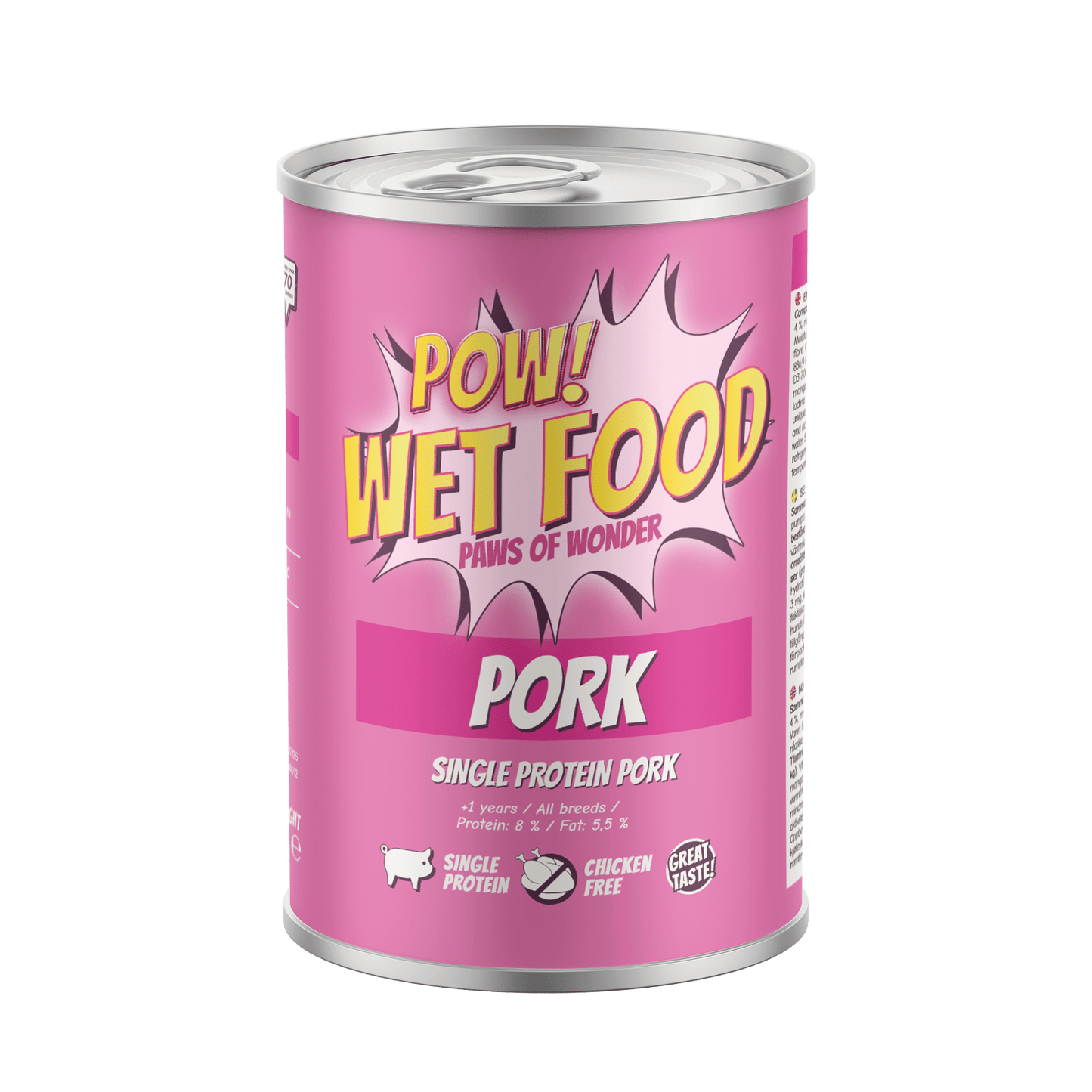 POW! Dog Adult Pork Can - Handla på Gaston