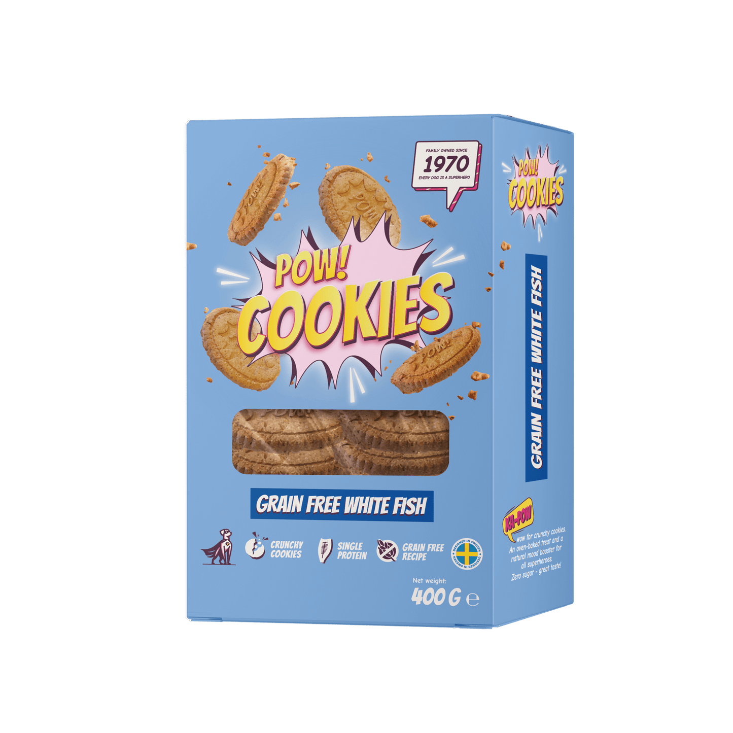 POW! Dog Cookie Grain Free Whitefish - Handla på Gaston
