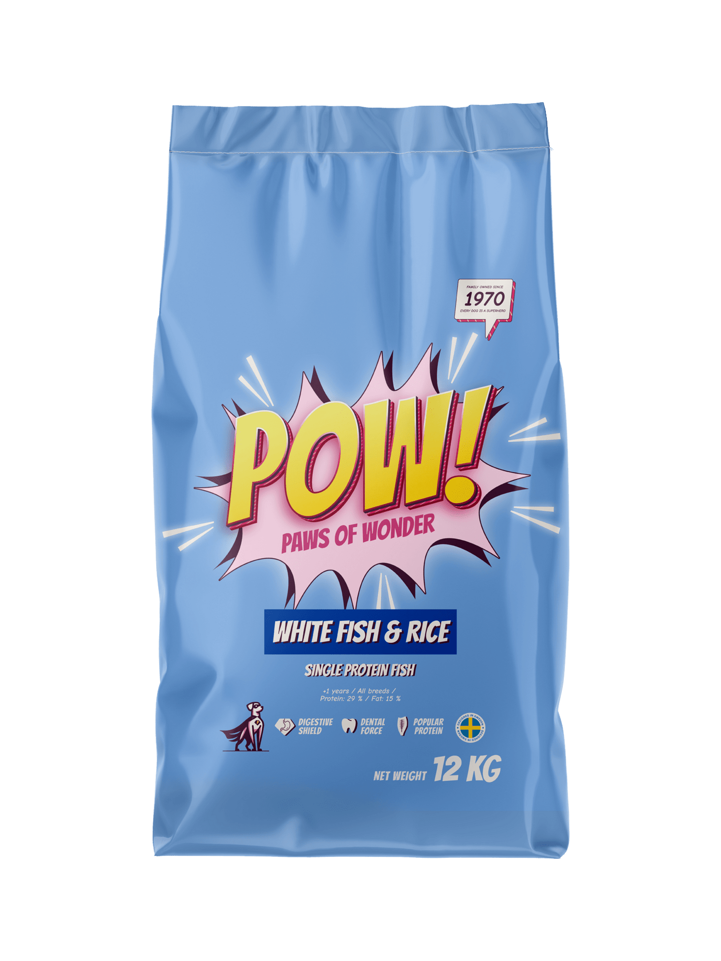 POW! Dog Adult White Fish & Rice - Handla på Gaston