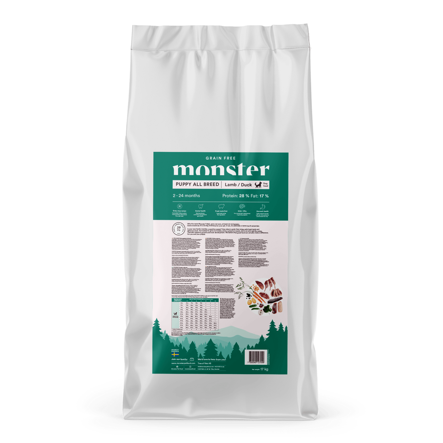 Monster Dog Grain Free Puppy All Breed Lamb/Duck - Handla på Gaston