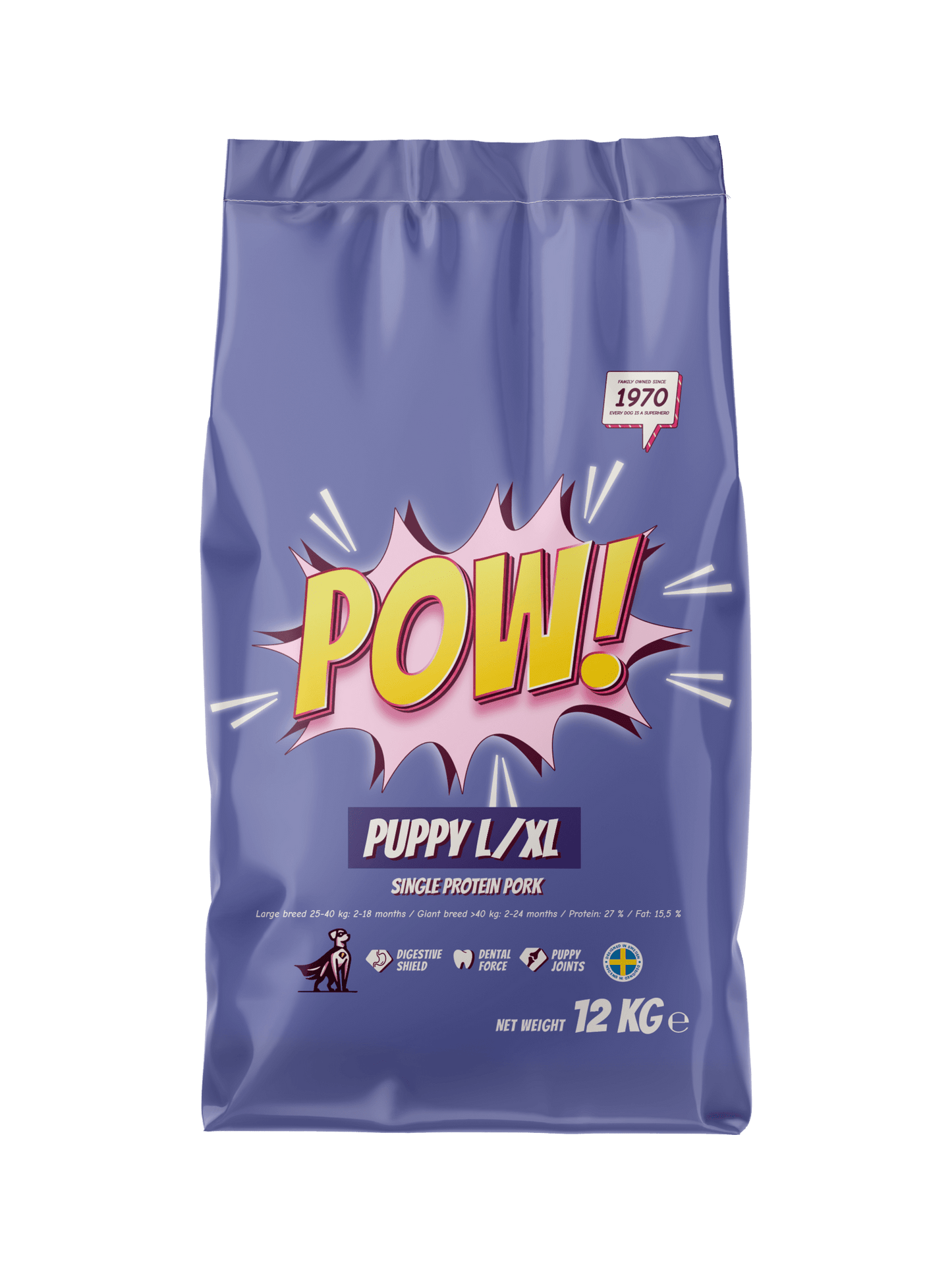 POW! Dog Puppy Large / X - Large Pork - Handla på Gaston