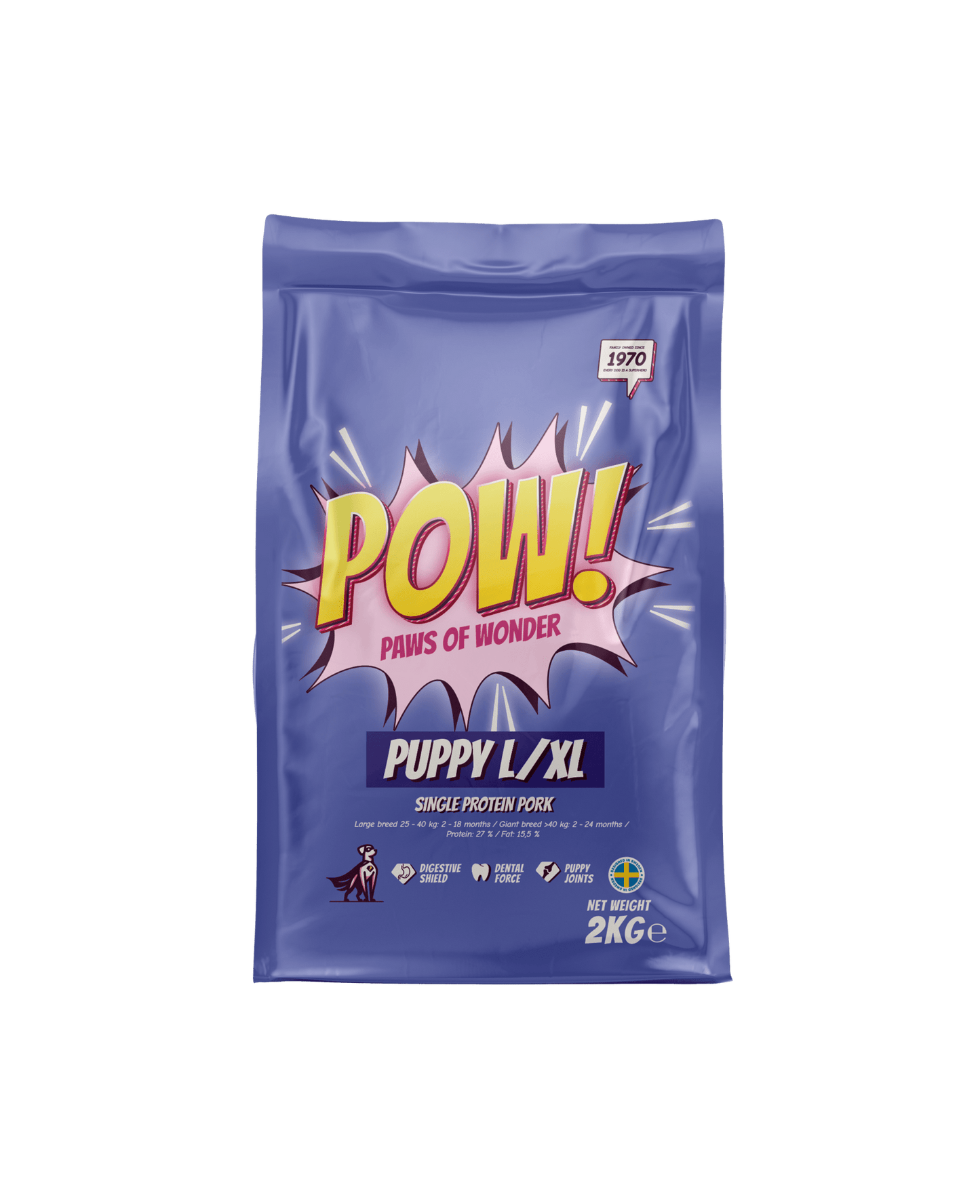 POW! Dog Puppy Large / X - Large Pork - Handla på Gaston