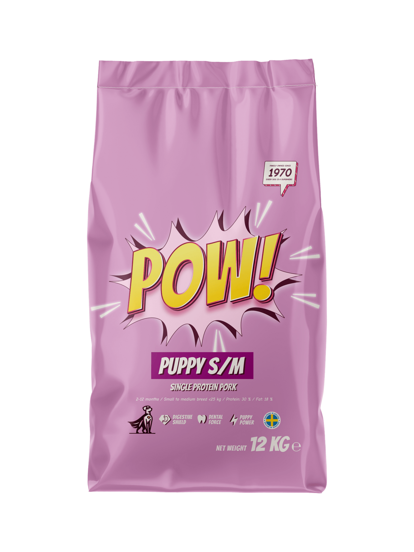 POW! Dog Puppy Small / Medium Pork - Handla på Gaston