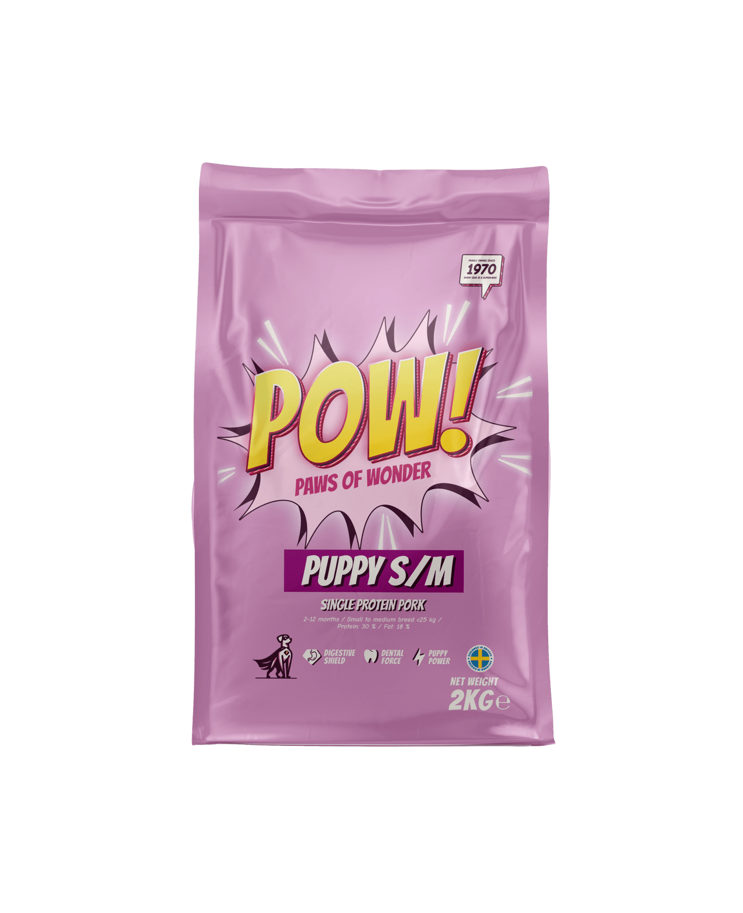 POW! Dog Puppy Small / Medium Pork - Handla på Gaston