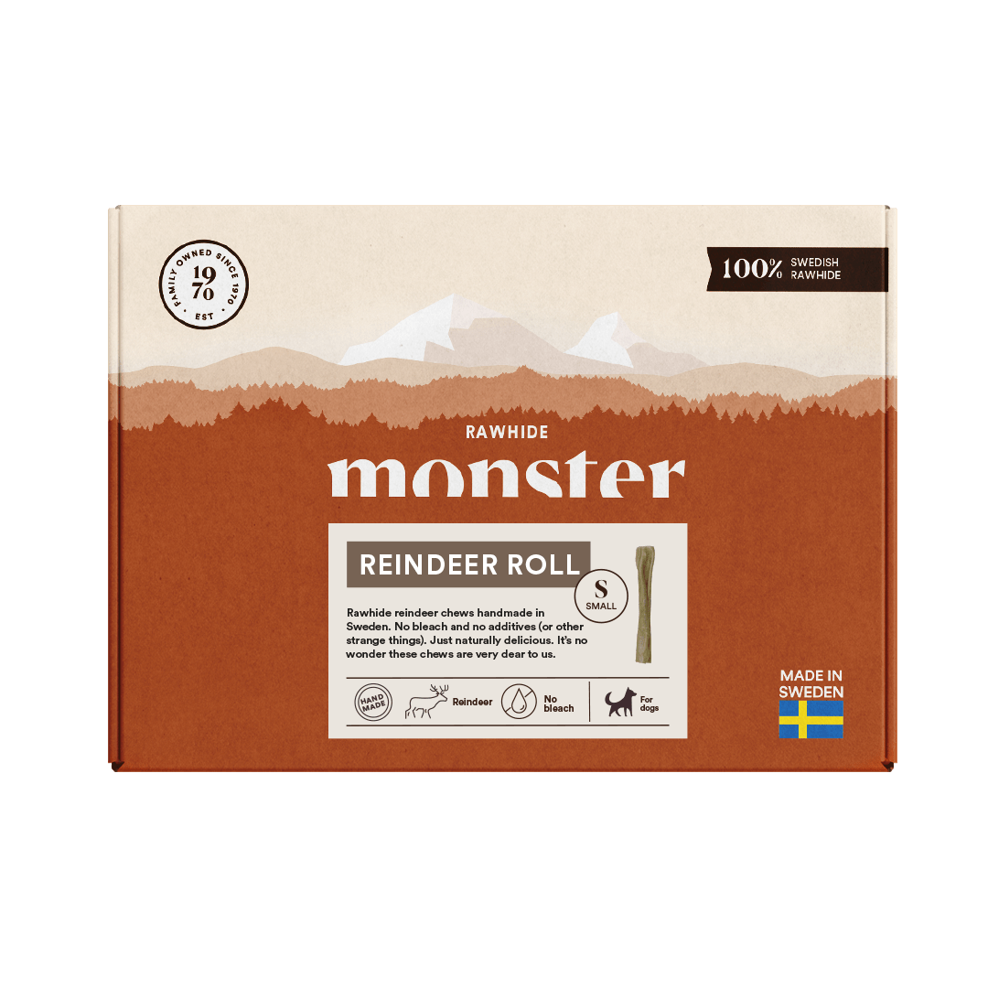 Monster Rawhide Reindeer Roll Small Box - Handla på Gaston