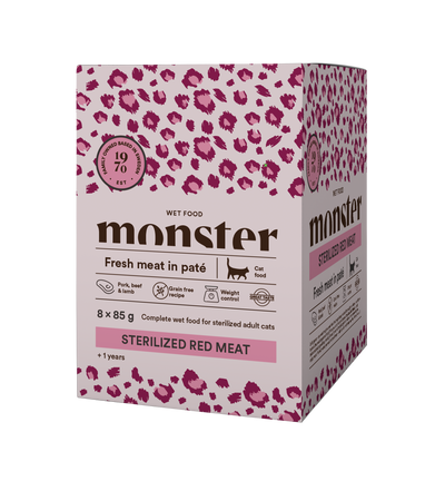 Monster Cat Pouches Sterilized Red Meat