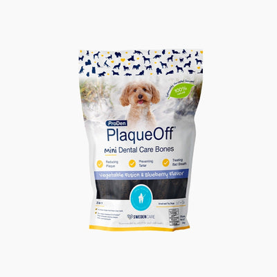 ProDen PlaqueOff® Mini Dental Care Bones Blueberry & Veggie - Handla på Gaston