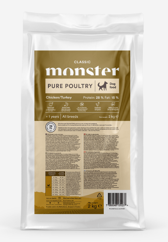 Monster Dog Classic Pure Poultry - Handla på Gaston