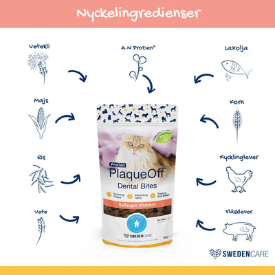 ProDen PlaqueOff® Dental Bites Katt Salmon - Handla på Gaston