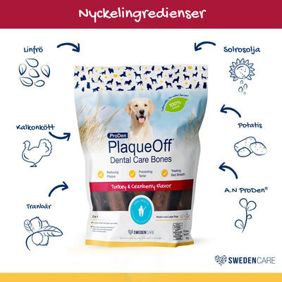 ProDen PlaqueOff® Dental Care Bones Turkey & Cranberry - Handla på Gaston