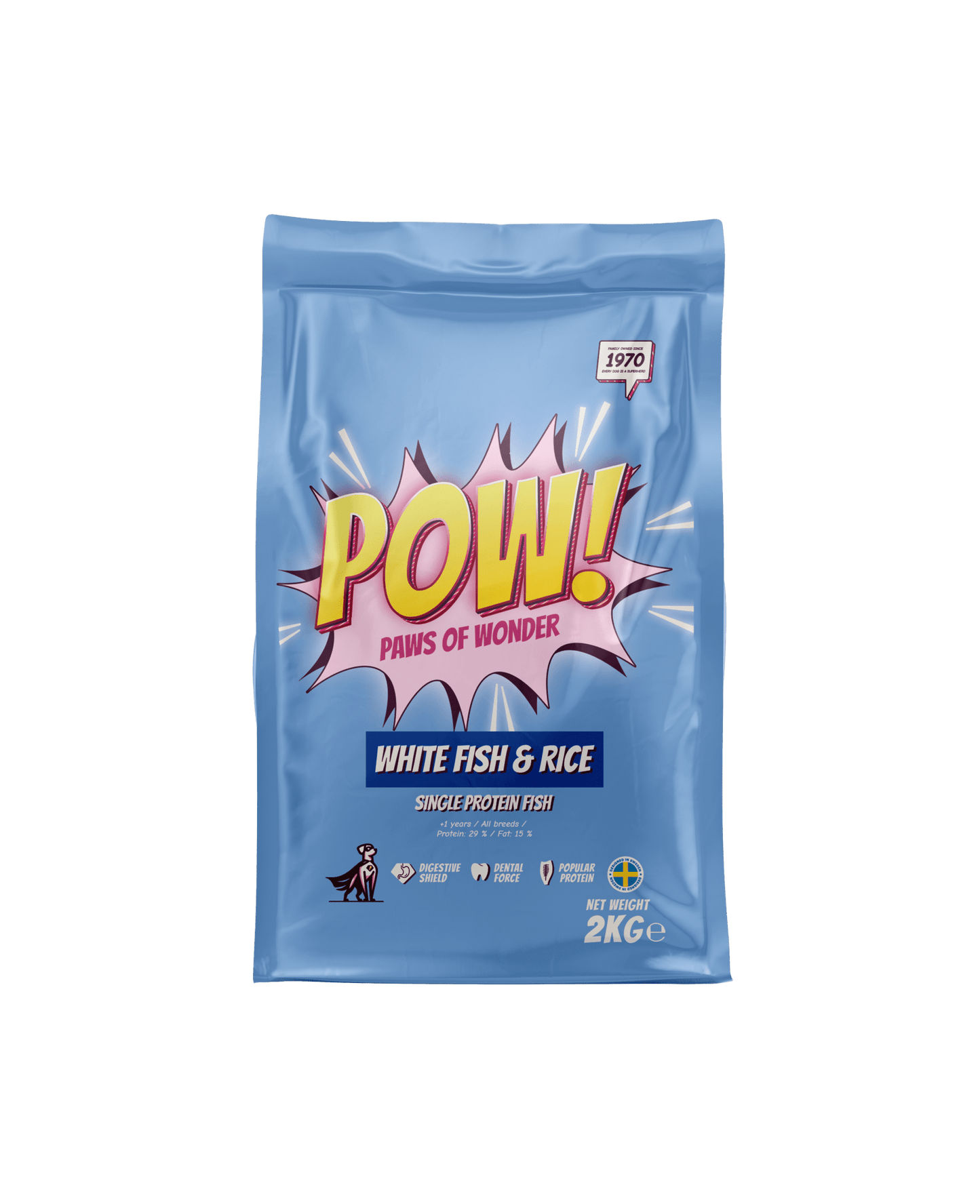 POW! Dog Adult White Fish & Rice - Handla på Gaston