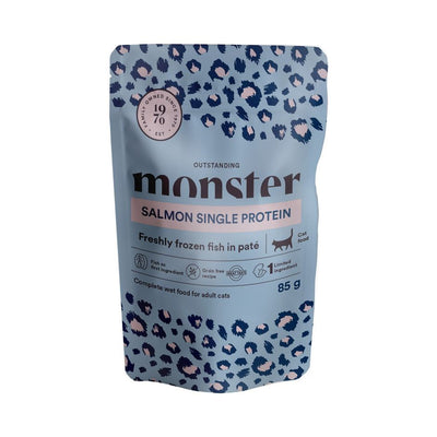 Monster Cat Pouches Adult Salmon - Handla på Gaston