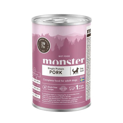 Monster Dog Adult Single Protein Pork Can - Handla på Gaston