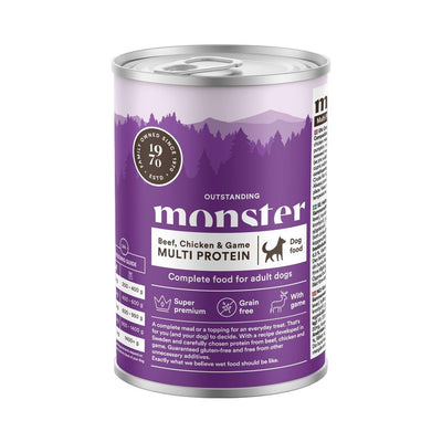 Monster Dog Multi Protein Beef/Chicken/Game Can - Handla på Gaston