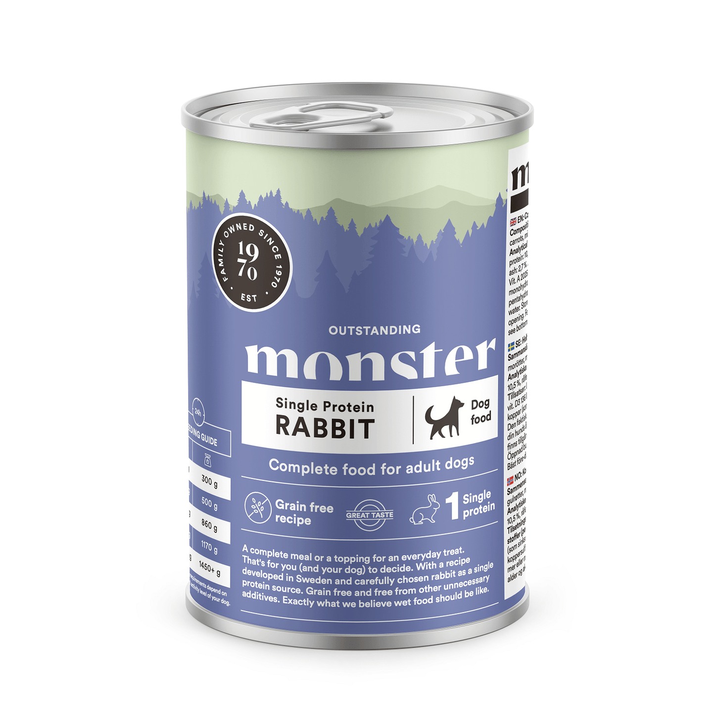 Monster Dog Adult Single Protein Rabbit Can - Handla på Gaston