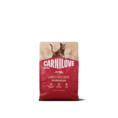 Carnilove Active Cat Dry Lamb & Wild boar for Sterilised Adult All Breeds - Handla på Gaston