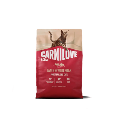 Carnilove Active Cat Dry Lamb & Wild boar for Sterilised Adult All Breeds - Handla på Gaston
