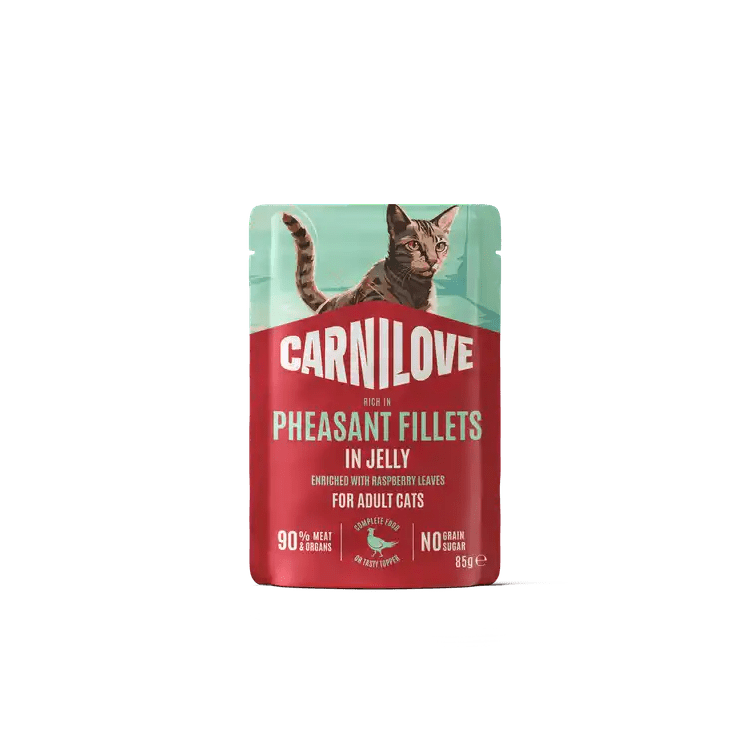 Carnilove Cat Pouch Jelly rich in Pheasant enriched with Raspberry Leaves - Handla på Gaston