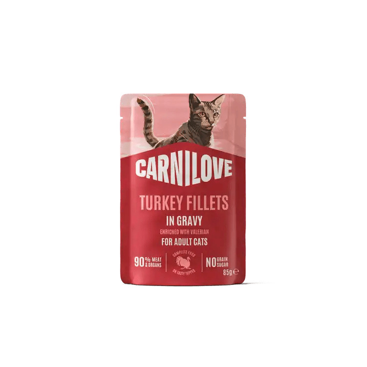 Carnilove Cat Pouch Gravy rich in Turkey enriched with Valerian - Handla på Gaston