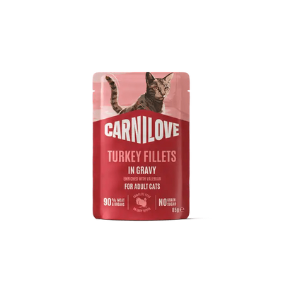 Carnilove Cat Pouch Gravy rich in Turkey enriched with Valerian - Handla på Gaston