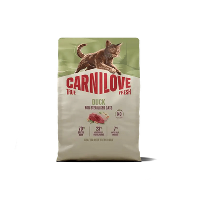 Carnilove True Fresh Cat Dry Duck for Sterilised Adult All Breeds - Handla på Gaston