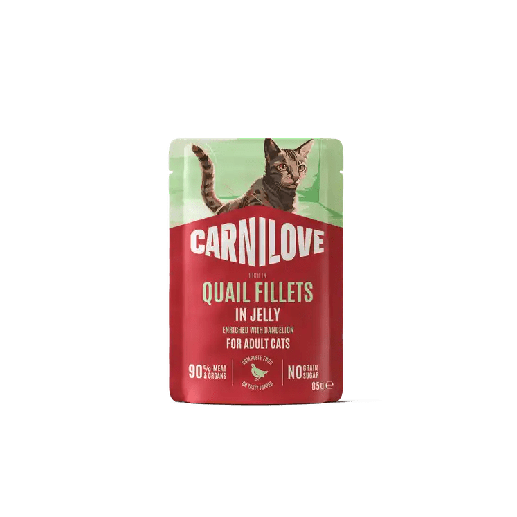 Carnilove Cat Pouch Jelly rich in Quail enriched with Dandelion - Handla på Gaston