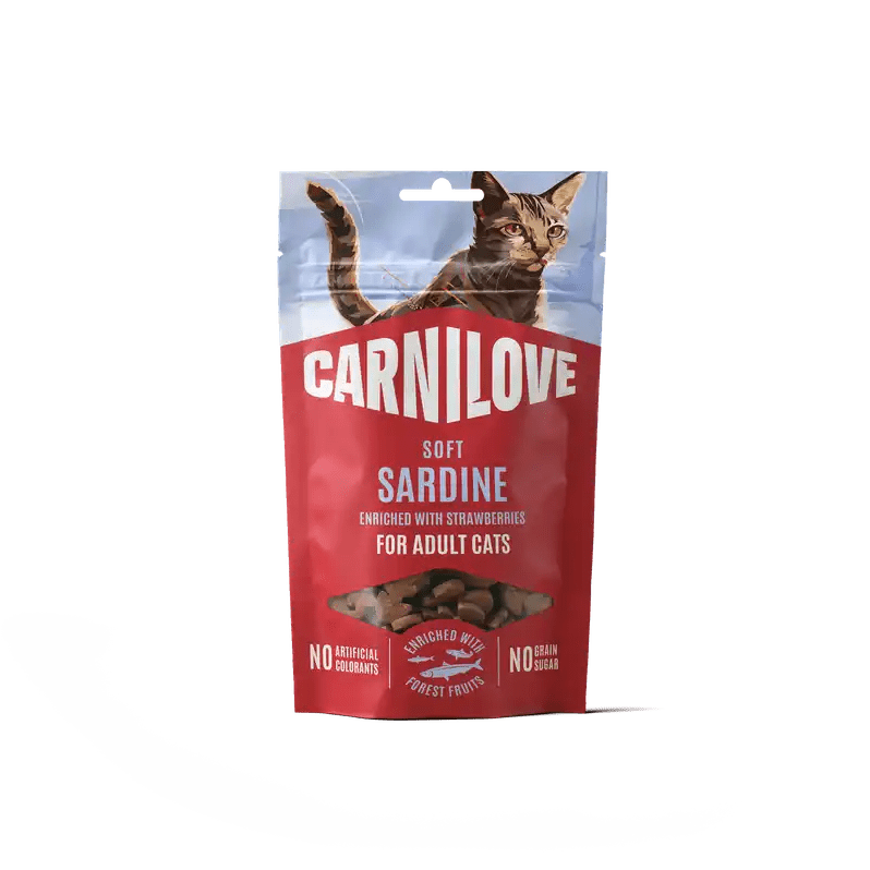 Carnilove Cat Soft Snack Sardine enriched with Strawberry - Handla på Gaston