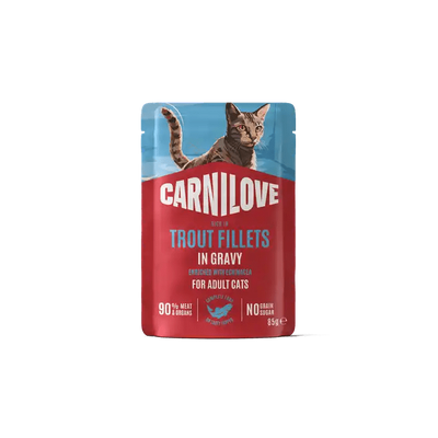 Carnilove Cat Pouch Gravy rich in Trout enriched with Echinacea - Handla på Gaston