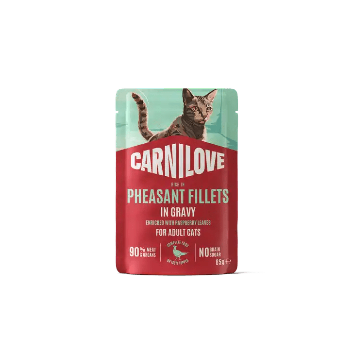 Carnilove Cat Pouch Gravy rich in Pheasant enriched with Raspberry Leaves - Handla på Gaston