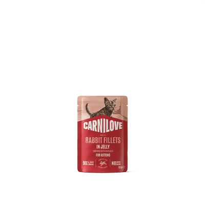 Carnilove Cat Pouch Jelly rich in Rabbit enriched with Marigold for Kittens - Handla på Gaston