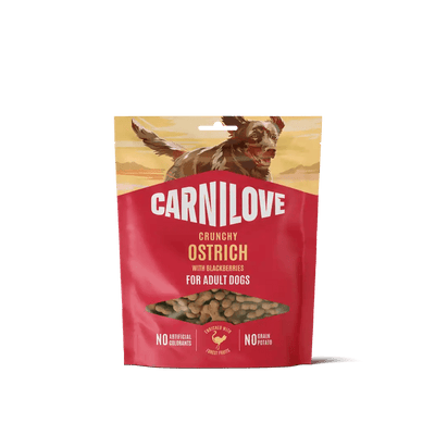 Carnilove Dog Crunchy Snack Ostrich with Blackberries - Handla på Gaston