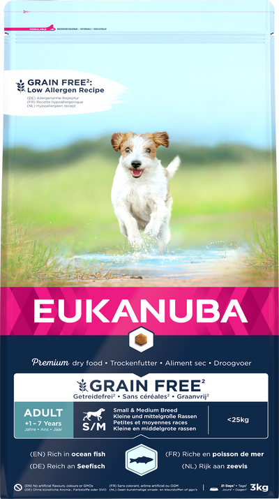 Eukanuba Dog Grain Free Adult Small/ Medium Ocean Fish