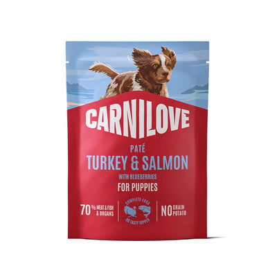 Carnilove Dog Pouch Paté Turkey & Salmon with Blueberries for Puppies