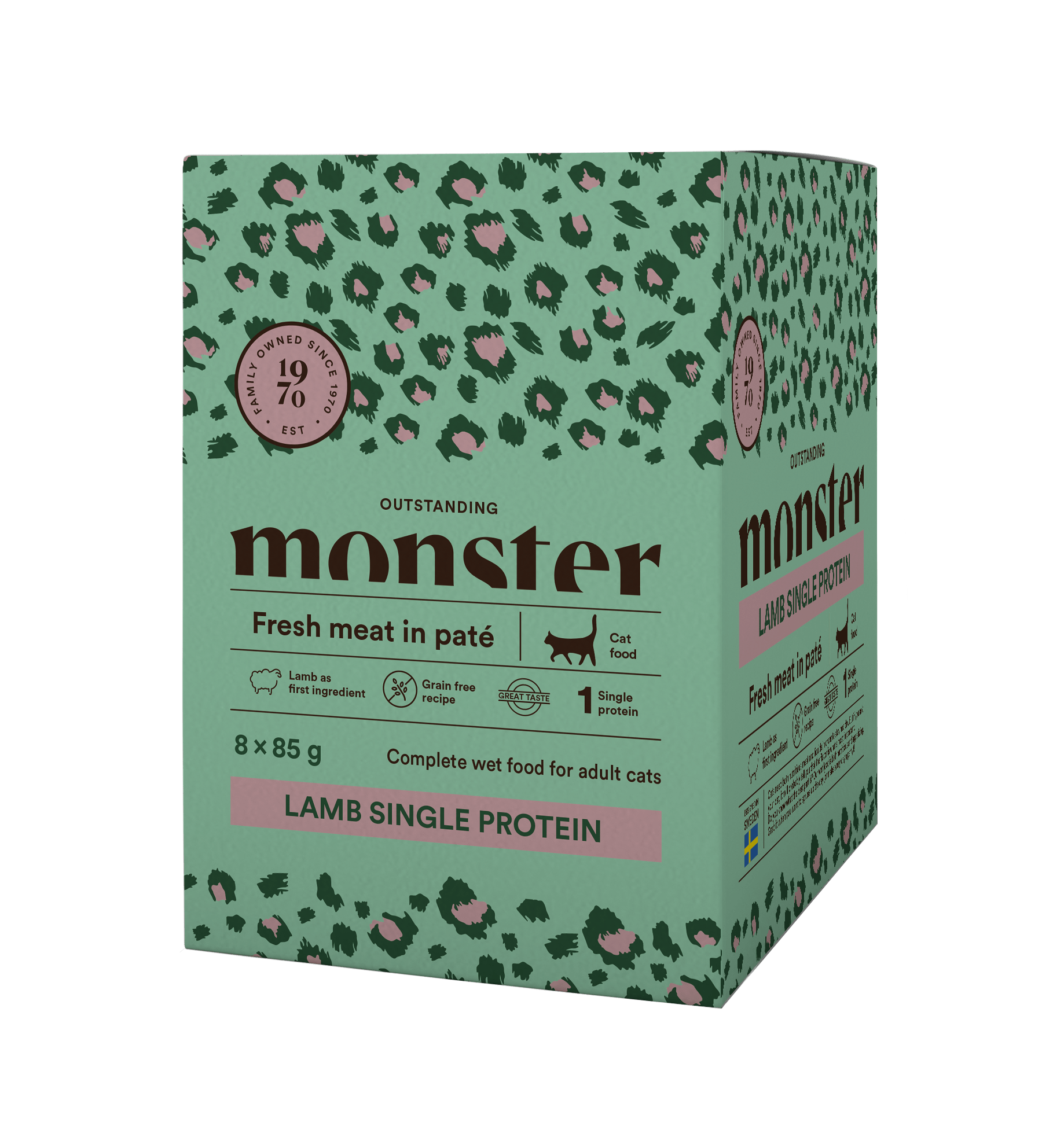 Monster Cat Pouches Adult Lamb - Handla på Gaston