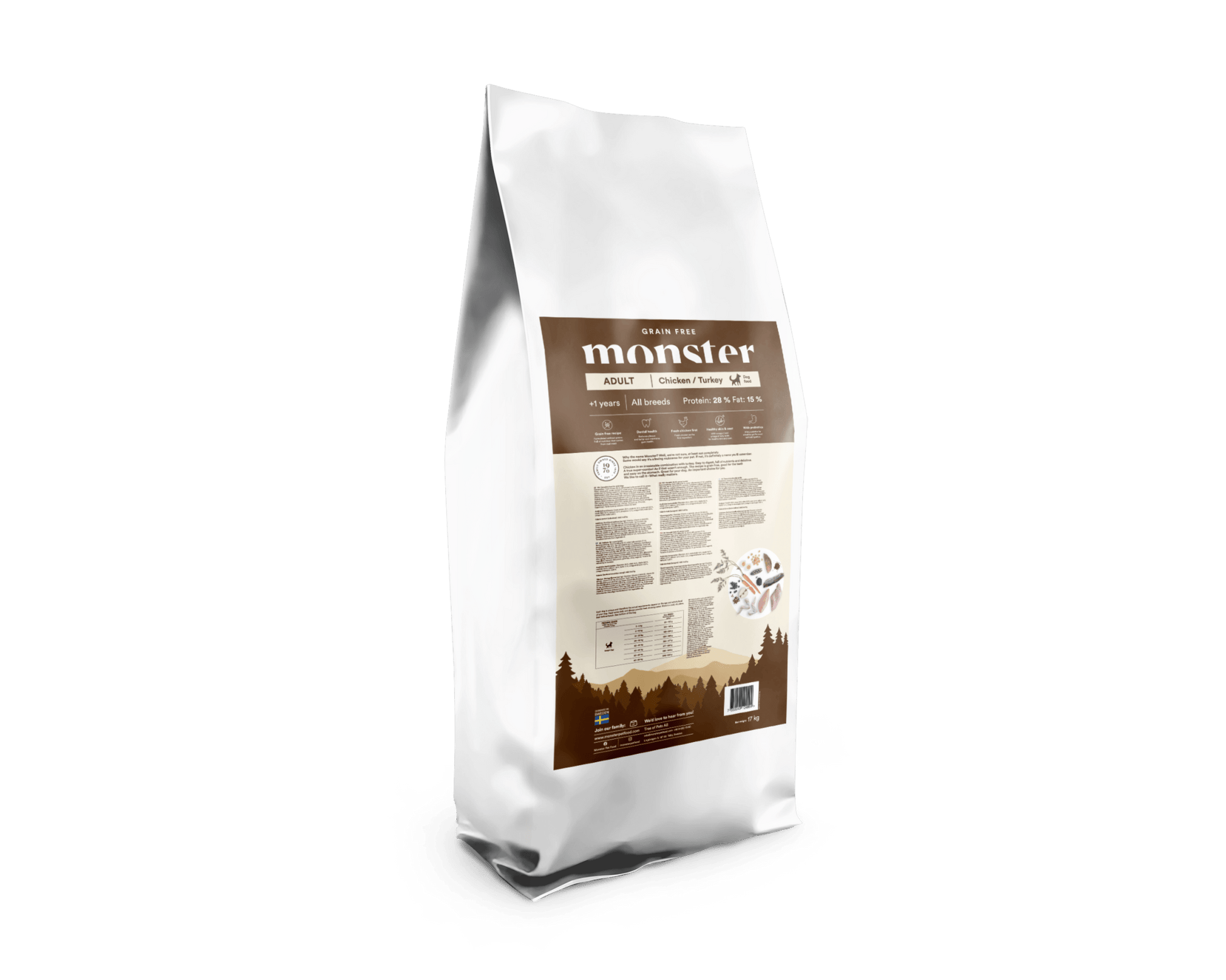 Monster Dog Grain Free Adult Chicken/Turkey - Handla på Gaston