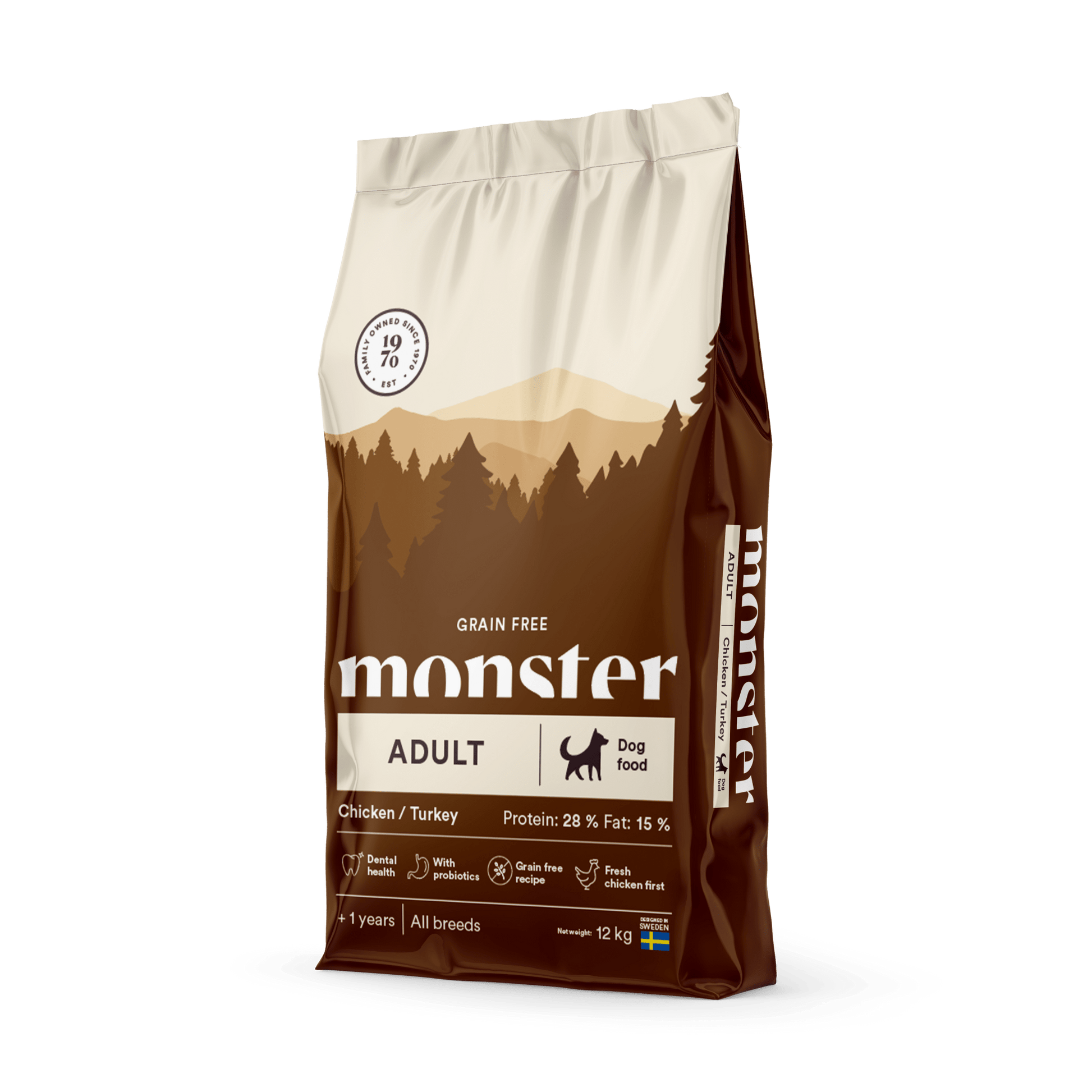 Monster Dog Grain Free Adult Chicken/Turkey - Handla på Gaston