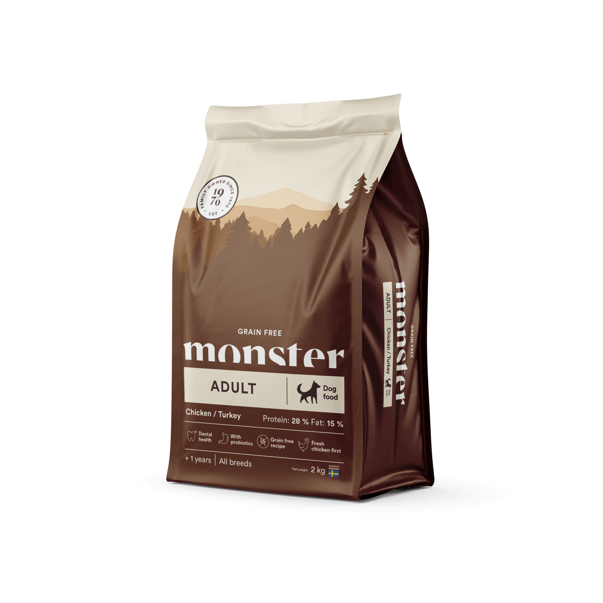 Monster Dog Grain Free Adult Chicken/Turkey - Handla på Gaston
