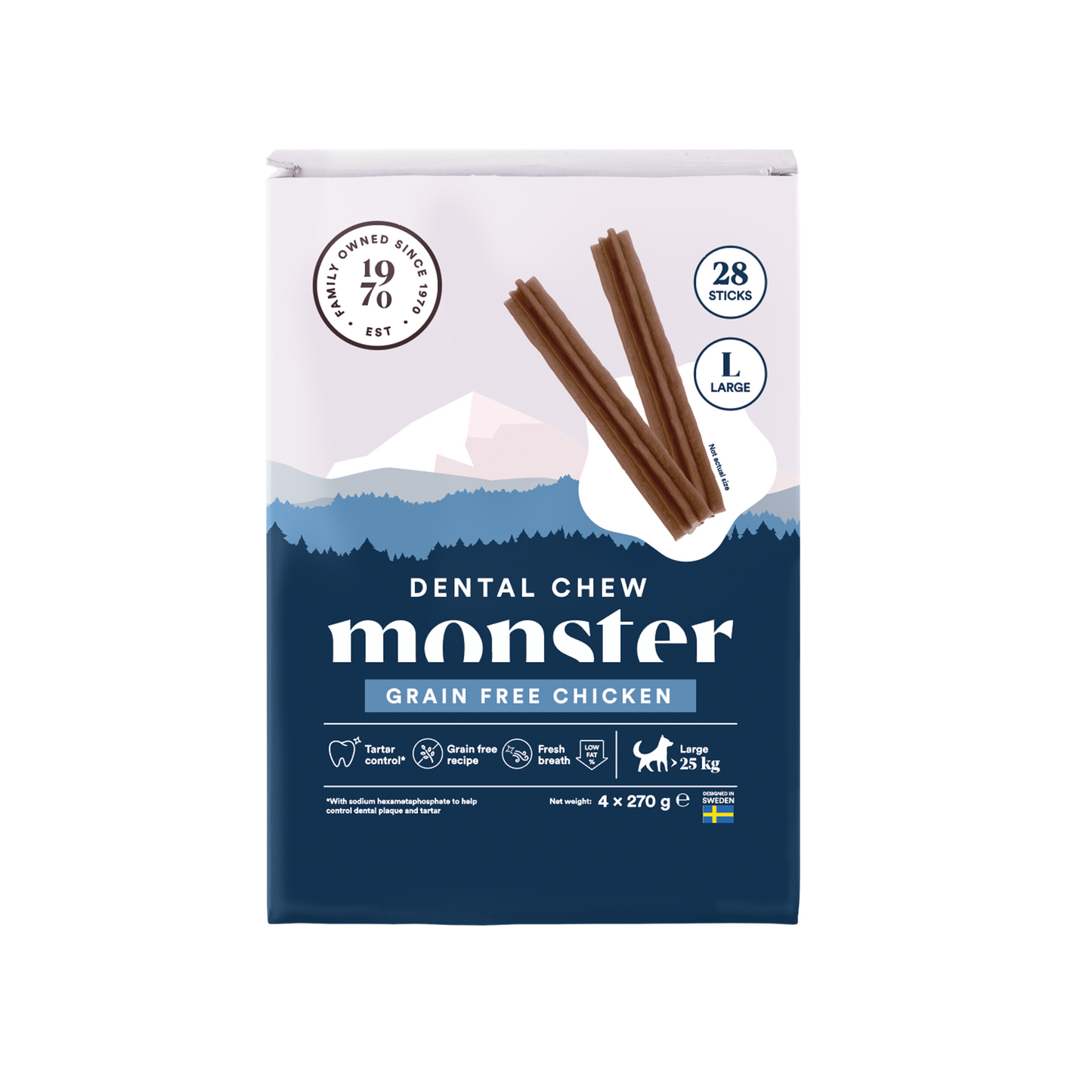 Monster Dog Dental Chew Grain Free Chicken Large