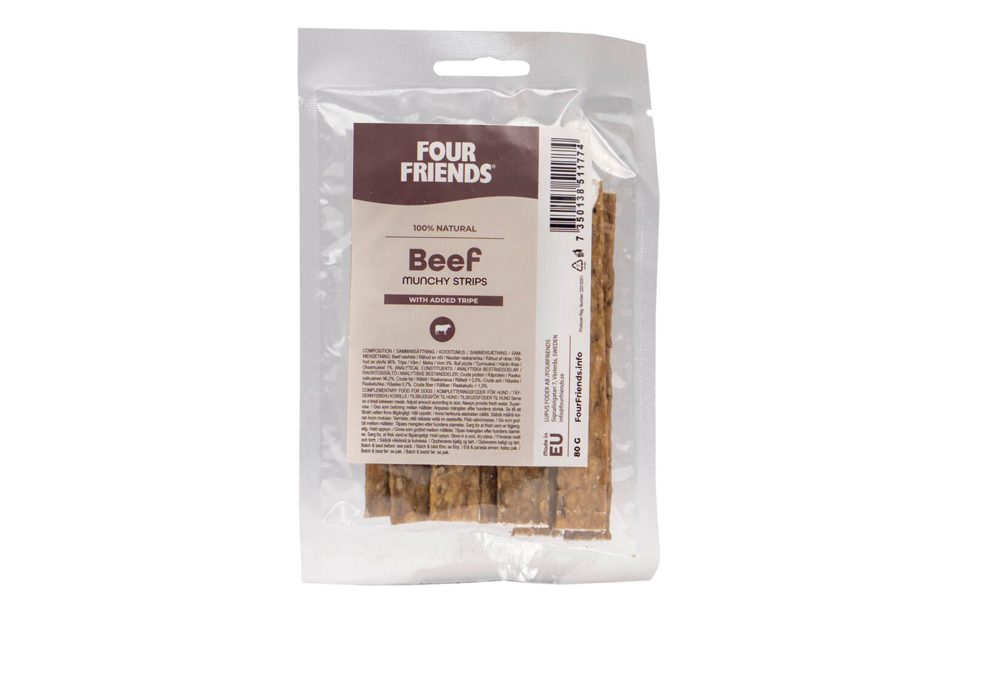 FourFriends Beef munchy strips with tripe