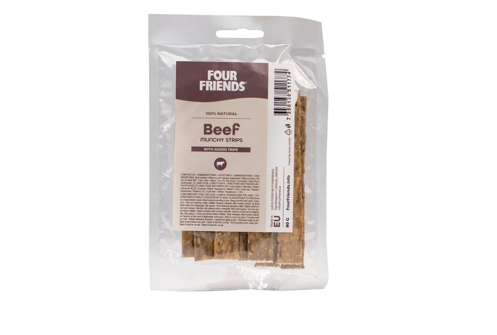 FourFriends Beef munchy strips with tripe