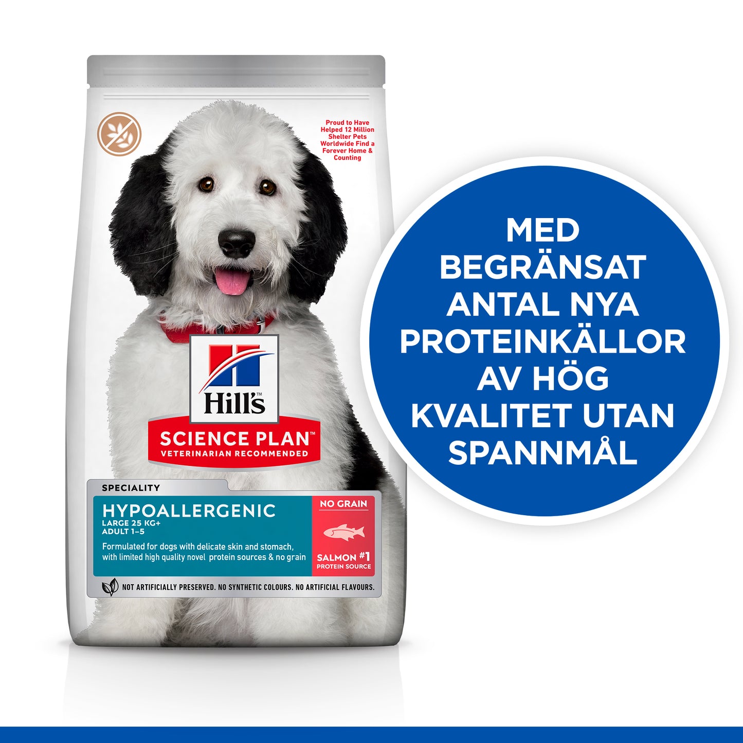 Hill's Science Plan Hypoallergenic Adult Large Breed torrfoder för hundar med lax