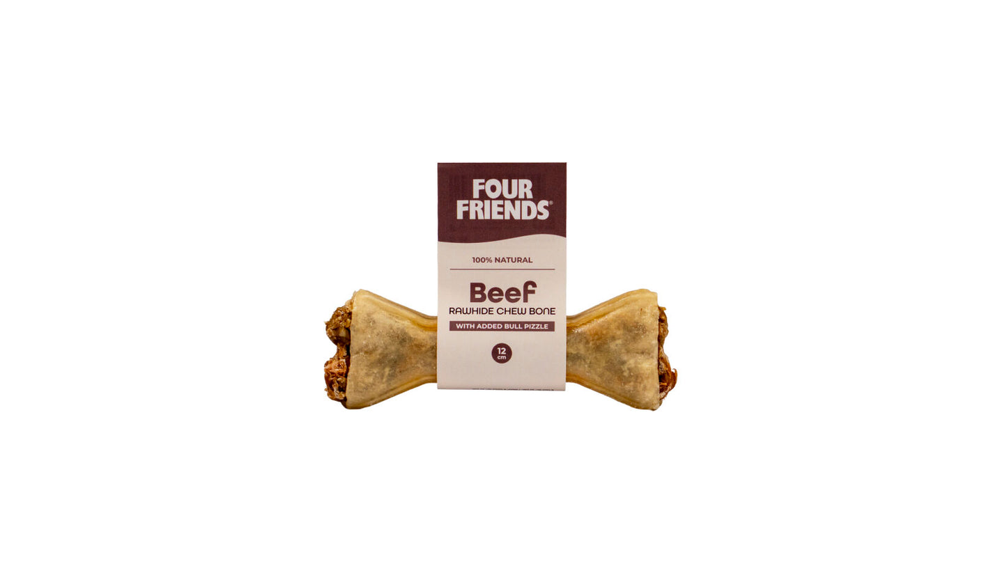 FourFriends Beef rawhide chew bone with bull pizzle